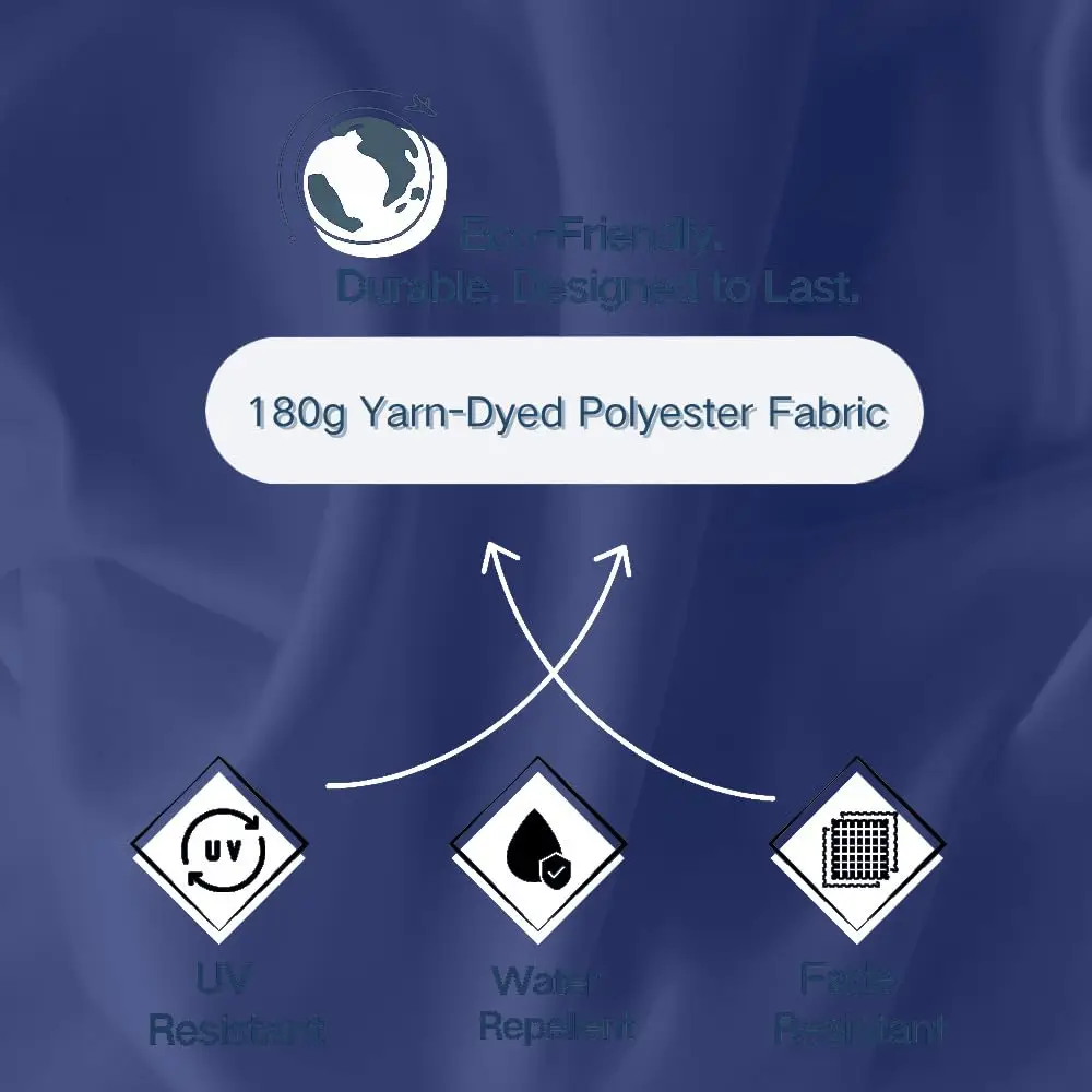 مظلة فناء مستطيلة مقاس 6.5 × 10 بوصة، مظلة كبيرة للسوق الخارجية مع حماية من الأشعة فوق البنفسجية، زر ضغط وإمالة ورفع كرنك، طاولة Rec