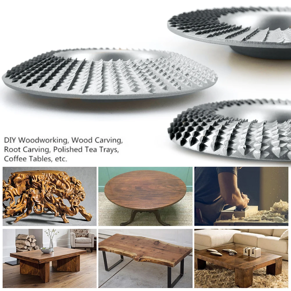 Zestaw 3 szt. tarcz do rzeźbienia w drewnie do szlifierki kątowej 4" lub 4 1/2", tarcze do kształtowania drewna, tarcze szlifierskie do cięcia drewna