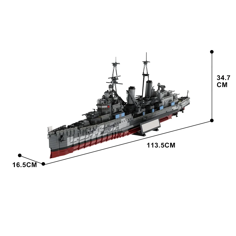 Gobricks MOC HMS Belfast 1939 مجددة WW2 نموذج الطوب WW2 سفينة حربية عسكرية بنة مجموعة ألعاب تعليمية لجمع الهدايا