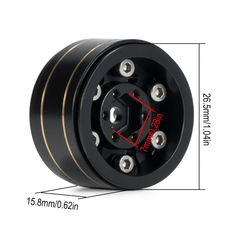 1/18 1/24 Traxxas TRX4M SCX24 Brass Wheel Rims 1.0 Inch 4pcs for Land Rover Bronco RC Crawler Tire Upgrade Part