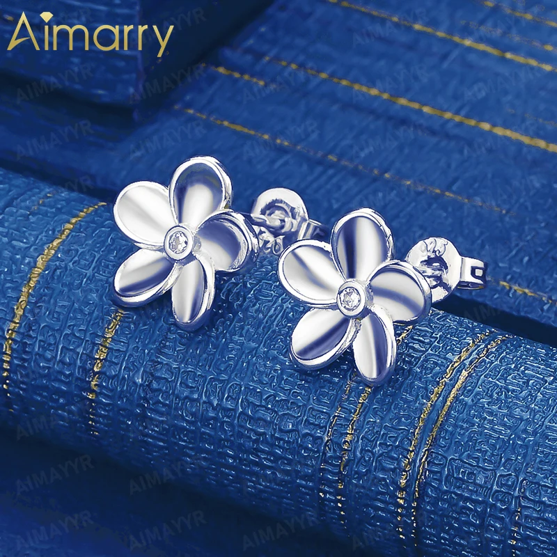 925 Sterling Silver Fresh Daisy Set with AAA Zircon Earrings for Women's Parties Banquets Weddings High-quality Fashion Jewelry