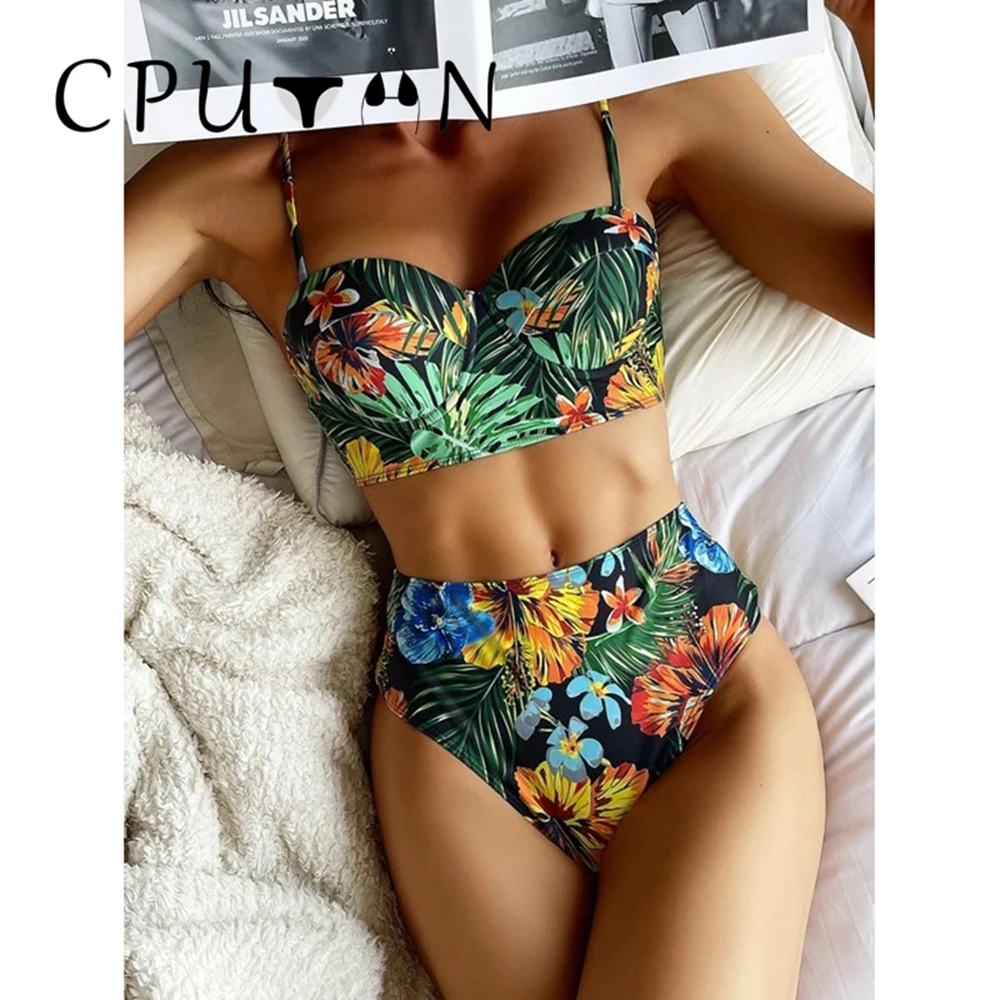 Push Up Bikinis 2025 Sexy Women Swimsuit Female Swimwear Bikini Set Swimming Suit Beachwear Brazilian High Waist Floral Biquini