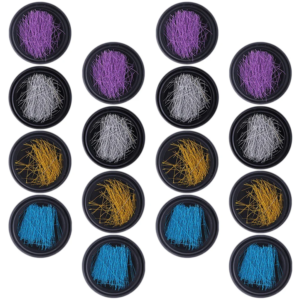 

16 Boxes Nail Art Metal Threads Shiny Striping Wire for Creative DIY Nails Decorations Manicure Charm Craft Design Elements