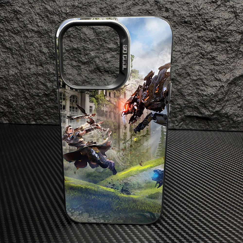 Game H-Horizon Z-Zero D-Dawn Colorful Phone Case Silver Cover Suitable for iPhone 12 11 13 14 15 16 Max Pro Plus