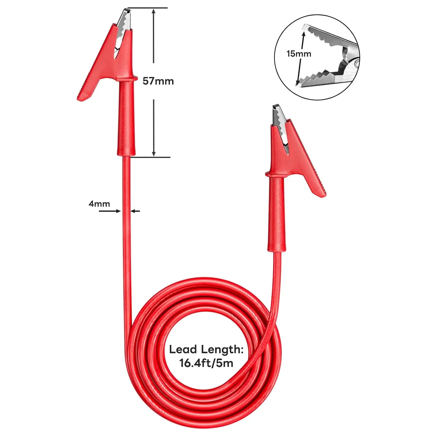 1M  P1024 5pcs Dual Alligator Clip Test Lead Crocodile Clamp Cable Wire  Multimeter Electronic Testing HAVC Tool