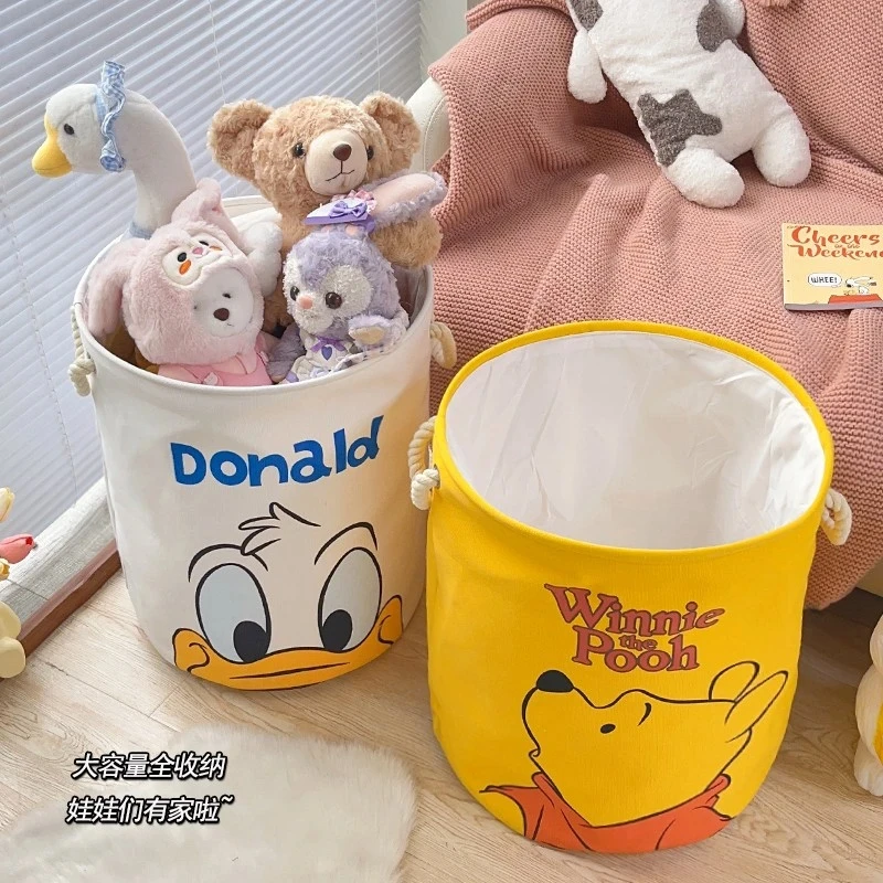 Winnie the Pooh Fabric Foldable Laundry Basket - Cute Home Organizer Trendy Clothes Storage Bin for Bathroom Bedroom