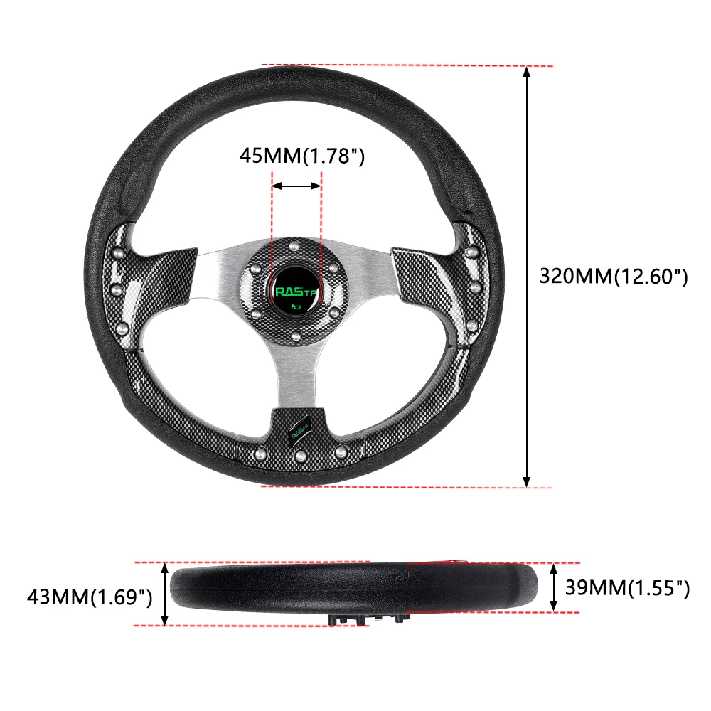 Bartoo-Universal 13 بوصة/320 مللي متر 6 بولت عربة جولف عجلة القيادة ل EZGO نادي سيارة ياماها عربة يناسب معظم المركبات STW018 #6