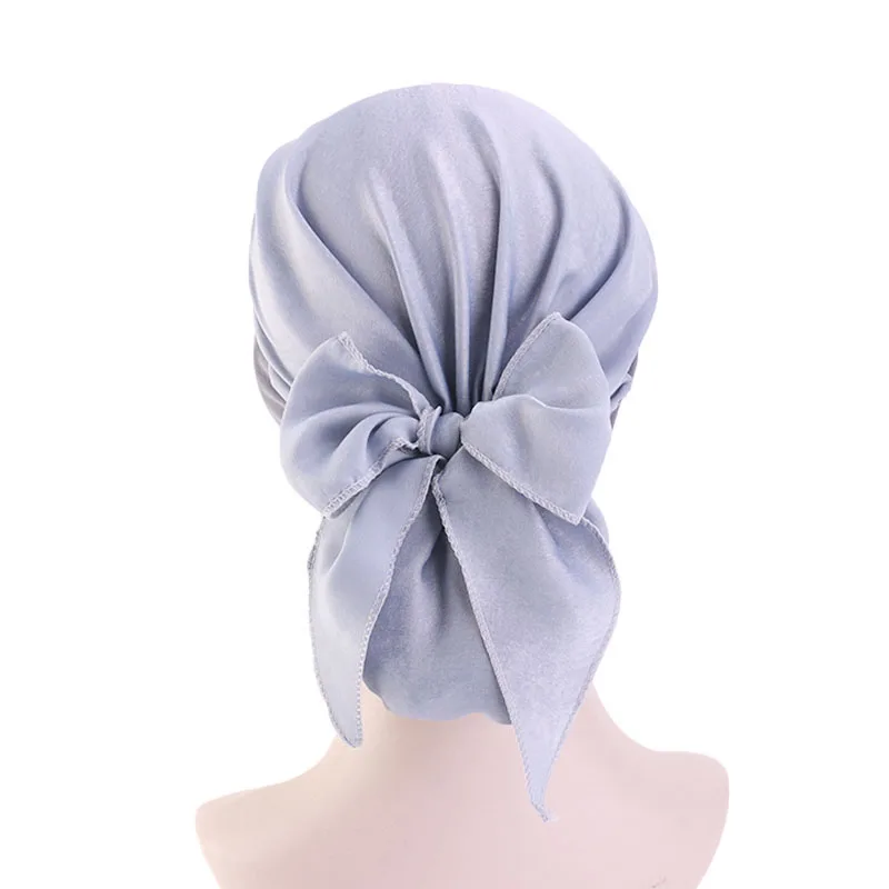 2 TEILE/LOS Frauen Muslimischen Vorgebunden Turban Kappe Kopftuch Hijab Chemo Hut Haarausfall Kopftuch Wrap Strech Bandana Haar Zubehör – Detail 4