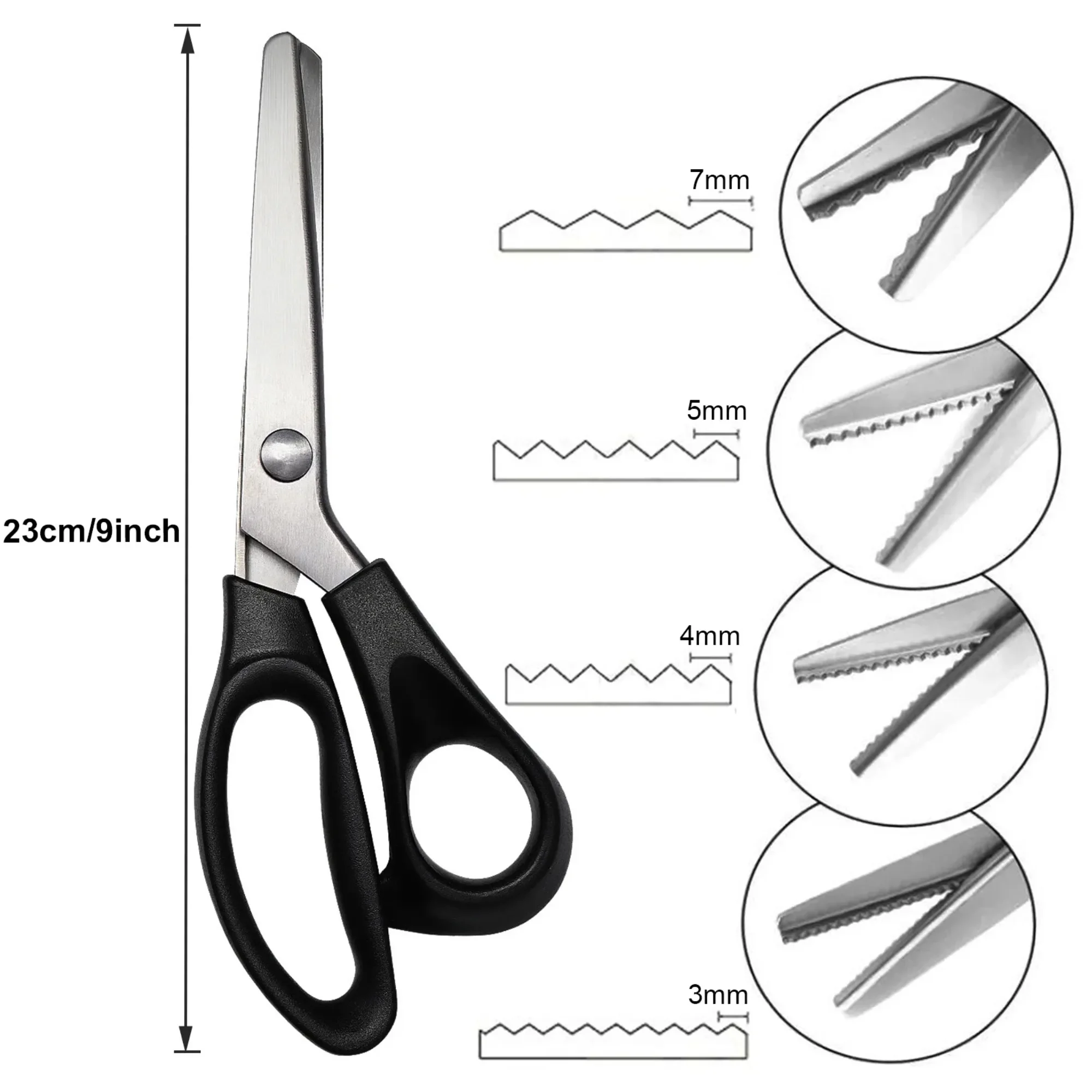 9 Inch Pinking Shears for Fabric, Triangle Zig Zag Scissors, Ergonomic Grips, Ultra-Sharp, Professional Peaking Shears for Sewin