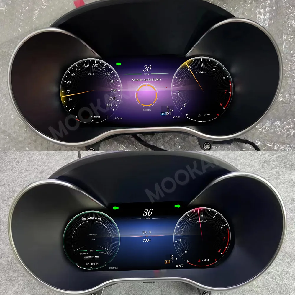 

For Mercedes Benz GLC W205 2015-2018 Car LCD Dashboard Digital Cluster Virtual Cockpit Instrument Linux GPS Wireless Carplay