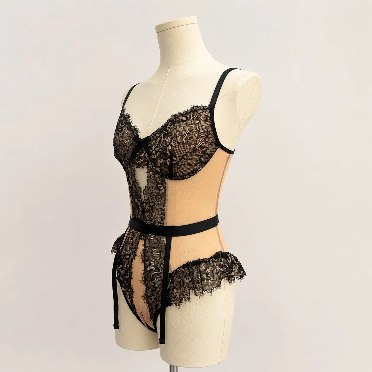 Erotic Bodysuit Sexy Suit Sexy Lace Hollow Bodysuit Strap Garter Women Delicate Intimate Charming Seductive Underwear