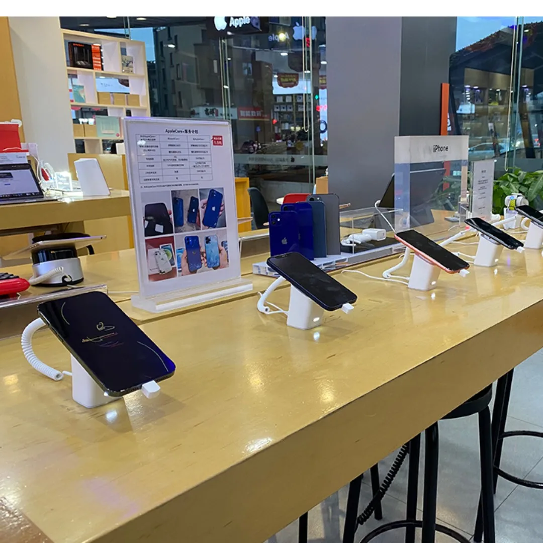 Smart Mobile Phone Anti-theft Charging Display Stand Holder Cell Phone Security Devices with Alarm and Charger Function