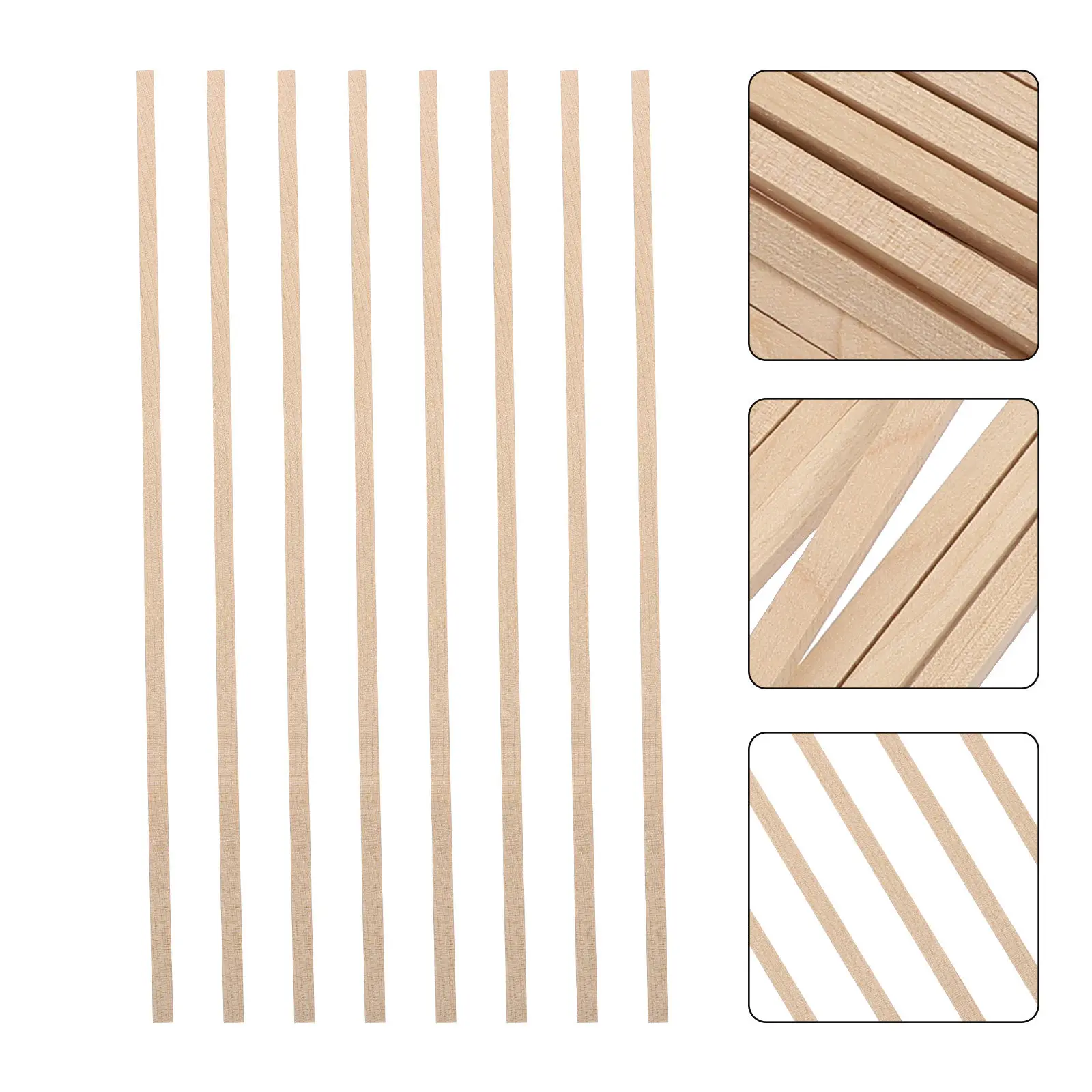 

50Pcs Square Wooden Sticks Natural Wood Color DIY Handicraft Accessories Creative Wood Material for Handmade Crafts Building