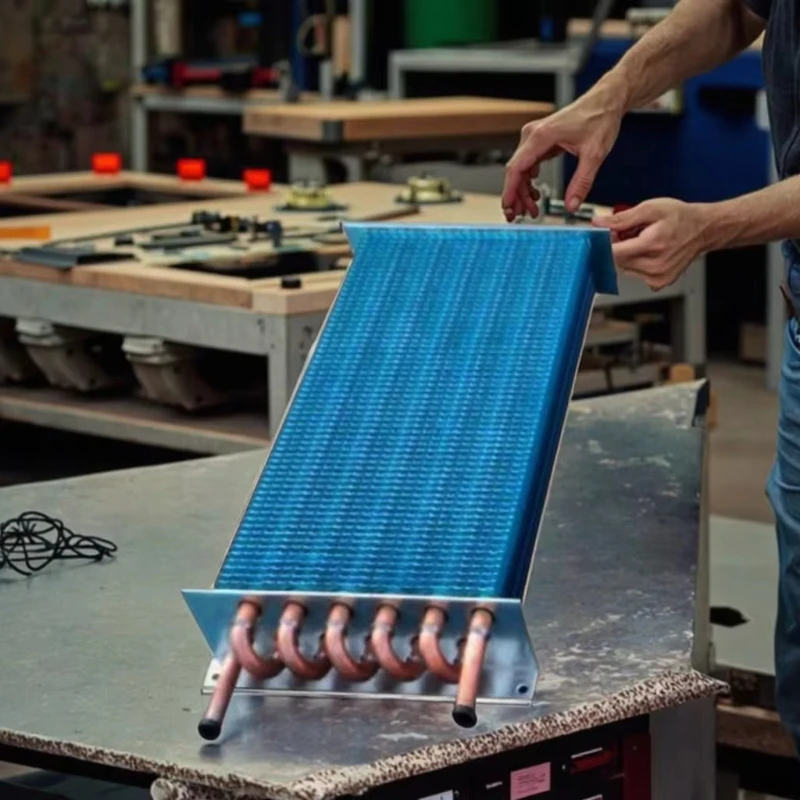 Industrial copper finned tube fan, coil unit heat exchanger