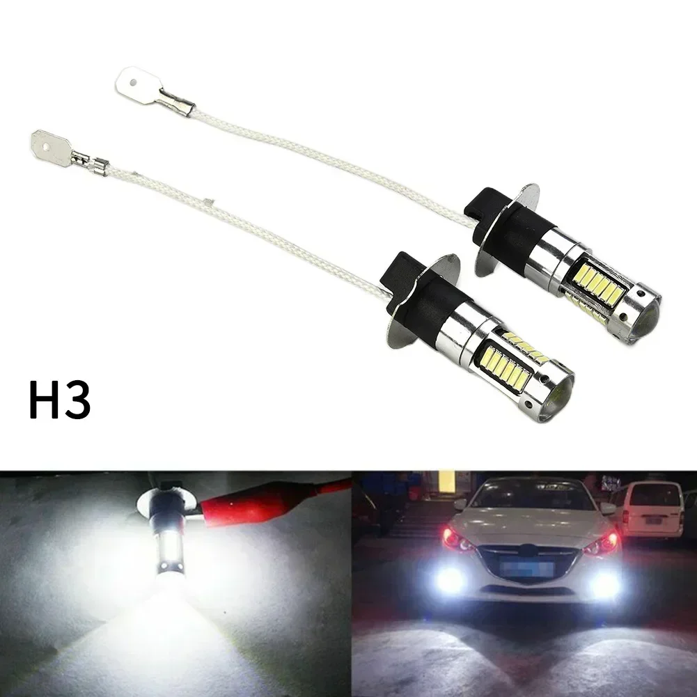 

Pair -H3- LED- Fog -Light Bulbs Conversion Kit Super Bright Canbus 6000K White 100W Quality Aftermarket Product And New And High