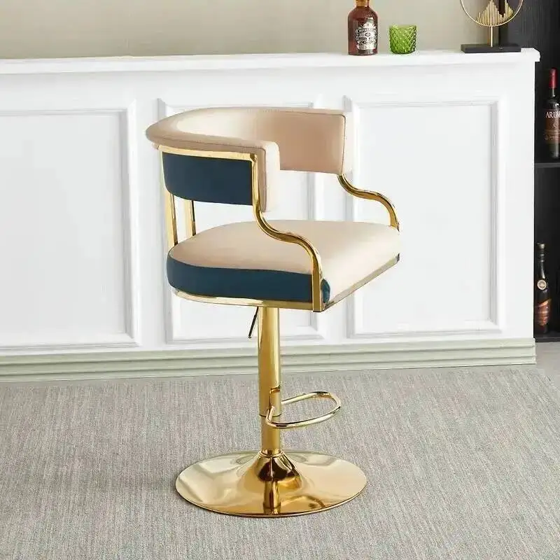 

Luxury High-end Italian Bar Chair Light Rotating Bar Chair Home Island Chair Hotel Restaurant Front Desk Bar Chairs
