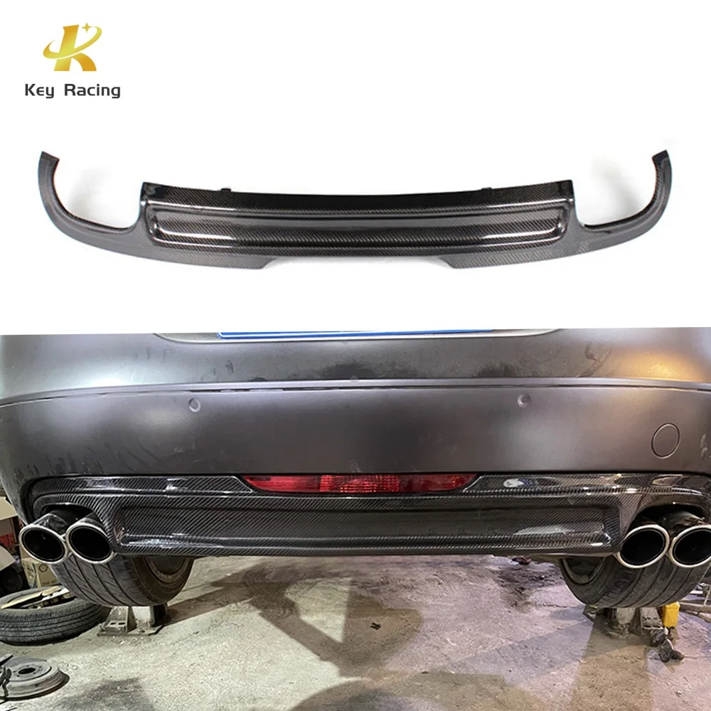 For Audi TTRS TTS Car Rear Bumper Diffuser Carbon Fiber 4 Exhaust Pipe Rear Diffuser