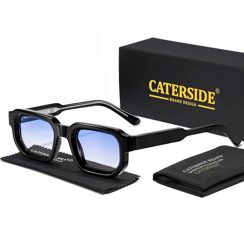 CATERSIDE Neue Vintage-Punk-Sonnenbrille für Herren, kleiner Rahmen, Farbverlaufsgläser, Sonnenbrille für Sommer, Strandparty, ideale Wahl für Geschenke – Detail 7