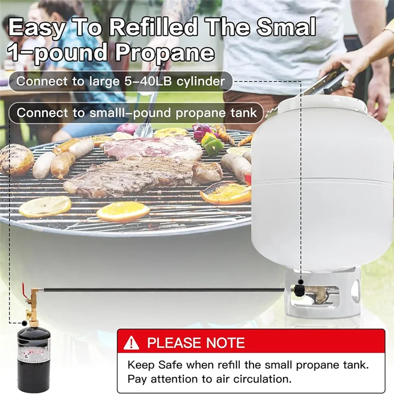 

HRBAJ-36-дюймовый переходной шланг для заправки пропана, кемпинговый гриль высокого давления (вход QCC/тип 1) 1 фунт, разъем адаптера пропанового бензобака