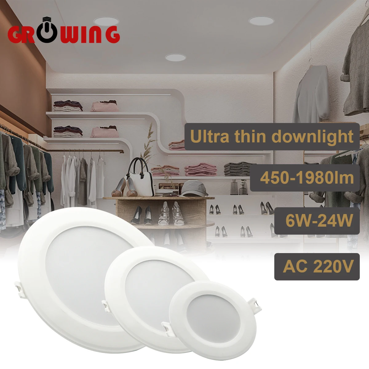 

LED Downlight AC220V-240V Spot Three colors 6W 10W 14W 17W 20W 24W Recessed in LED Ceiling Downlight Light Cold Warm white Lamp