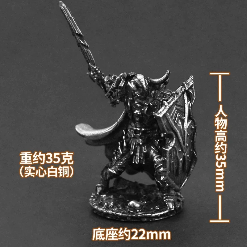Metal Warrior Knight Action Figure, Desktop Game Chess Piece Car Ornament, Home Decor Collectible Gift for Men War Enthusiast view 6
