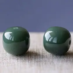 100% Grade A Hetian Jades Green Nephrite Barrel Beads For Jewelry Making Diy Necklace Earring Bracelet Charms Pendant Accessorie