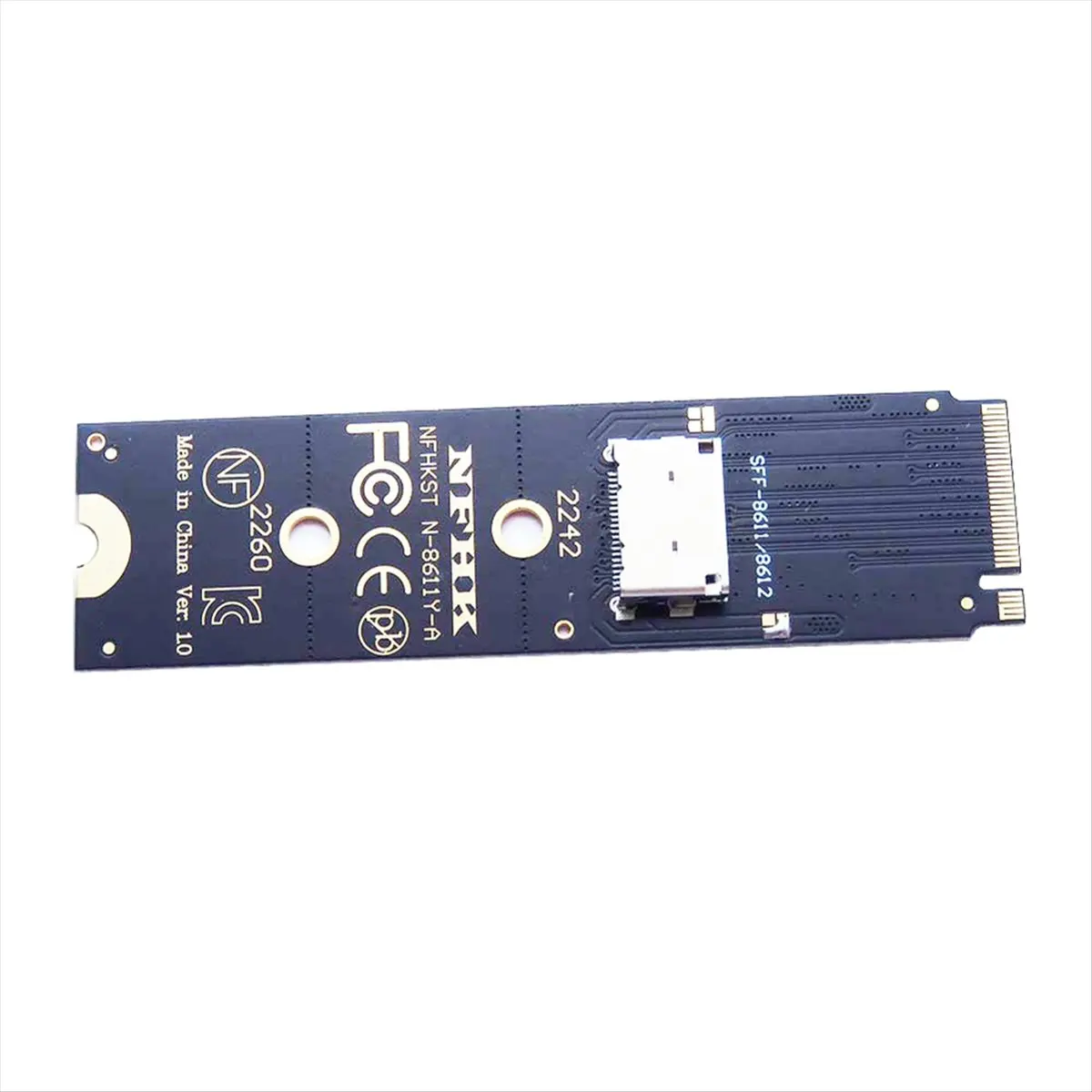 2026 جديد + PCIe NVMe M.2 NGFF SSD واجهة إلى Oculink SFF-8611 SFF-8612 محول لبطاقة NVME U.2(SFF 8639) SSD PCI-E NGFF Riser