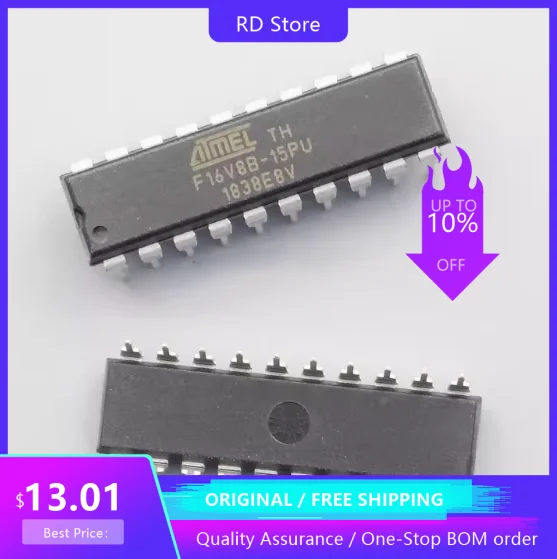 

10PCS ATF16V8B-15PC DIP-20 microcontroller chip Free Shipping