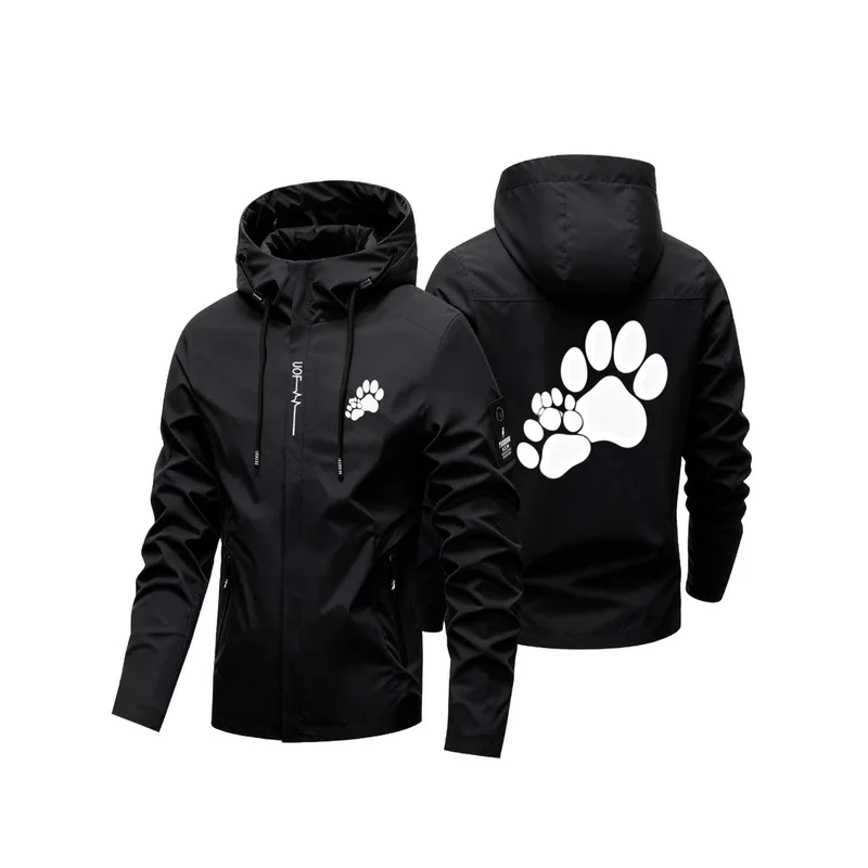 Men's Lightweight Waterproof Jacket with Hood for Outdoor, Windproof, for Hiking and Climbing