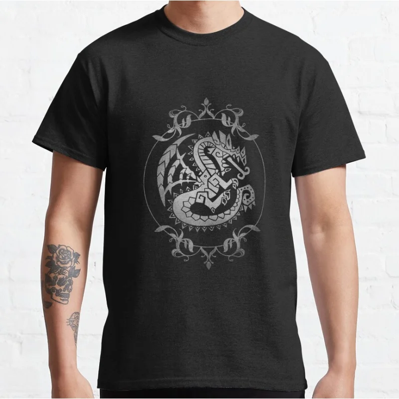 

TEOSTRA 0220 Monster hunter world gift t shirt for men Cartoon Video game MHW Graphic Tee Y2K Clothes All size tops