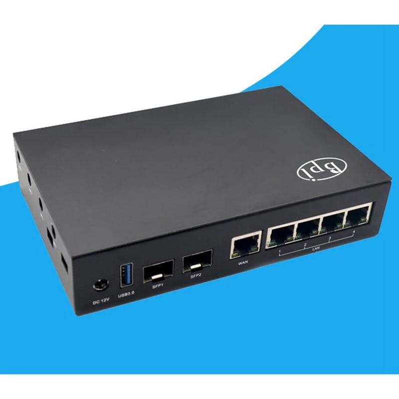 Desenvolvimento Multifuncional Board Case protetora, Black Metal Motherboard, Banana Pi R3, BPI-R3, 1 peça