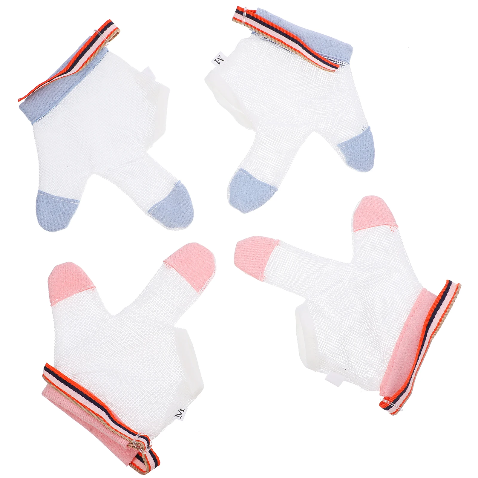 

2 пары анти-кусающих рукавов для младенцев, мягкие дышащие перчатки для сосания большого пальца с регулируемыми манжетами для дома и улицы