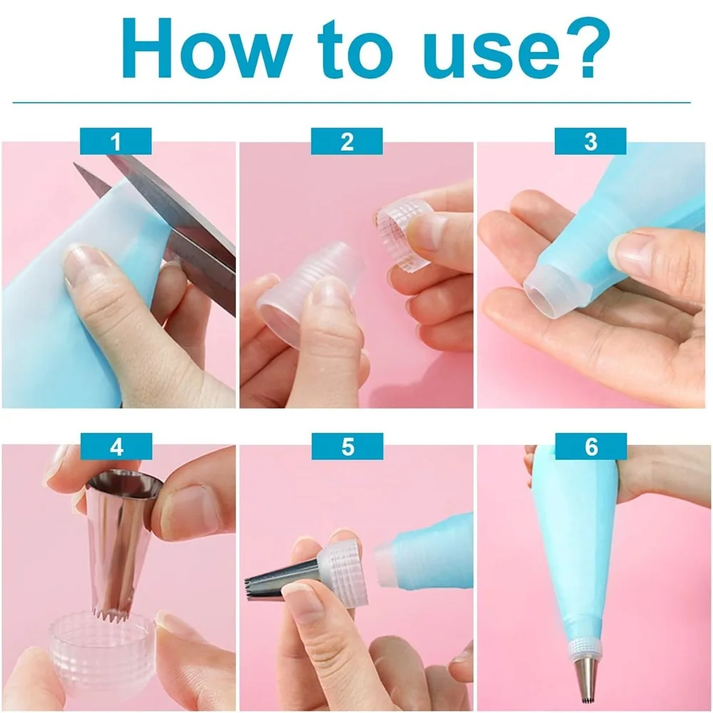 15-piece piping bag tip set baking butter stainless steel nozzles reusable pastry cake decorating tools cookie frosting kitchen