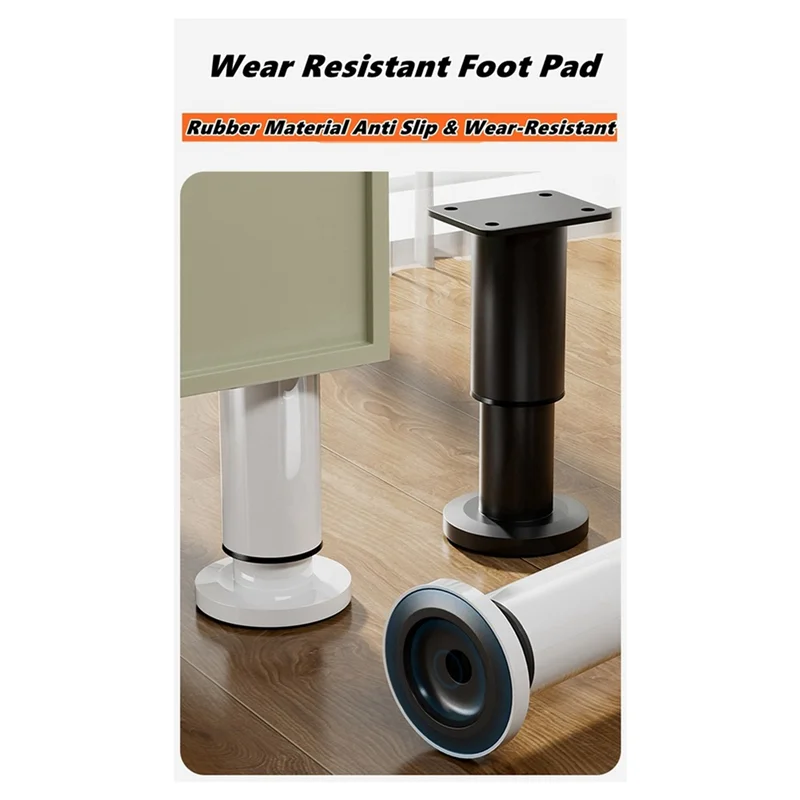 ขาตั้งโครงเตียงแบบปรับได้ ขาตั้งเฟอร์นิเจอร์ ขาเฟอร์นิเจอร์ปรับระดับได้ สีขาว 8-12 ซม.