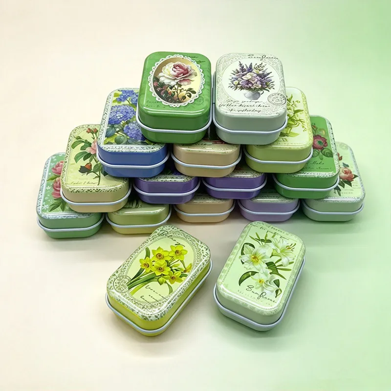 16pcs Vintage Flowers Metal Mini Storage Boxes with Snap Closure Retro Craft Organizer for Buttons, Threads, Beads Jewelry Case