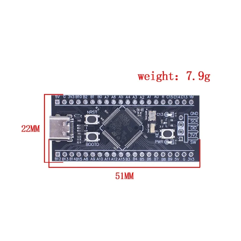 Imagem -05 - Placa de Desenvolvimento do Sistema Mínimo Stm32f401rct6 Stm32 Núcleo do Braço Módulo Learning Board Tipo-c Porto