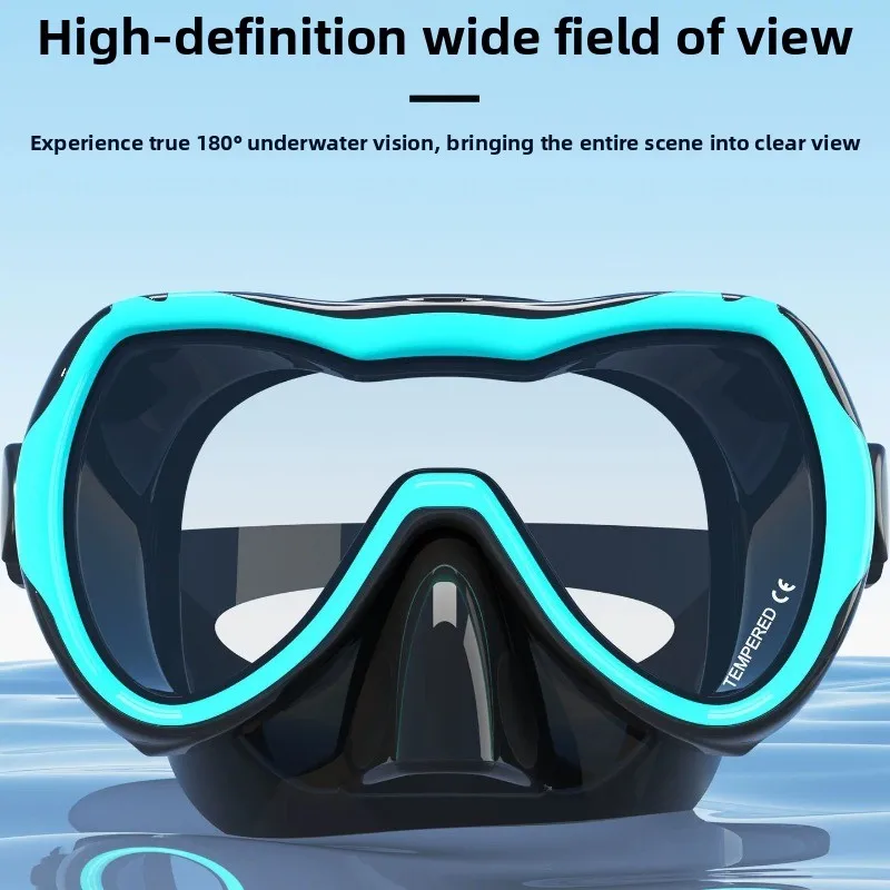 Full Face Diving Mask Tempered Glass with Silicone Skirt Adjustable Waterproof Scuba Diving Water Sports