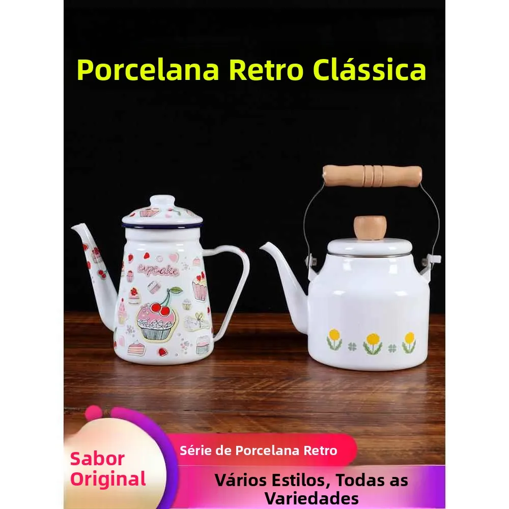 vintage-enamel-tea-pot-large-capacity-water-boiler-coffee-maker-tibetan-style-butter-tea-kettle-traditional-chinese-style