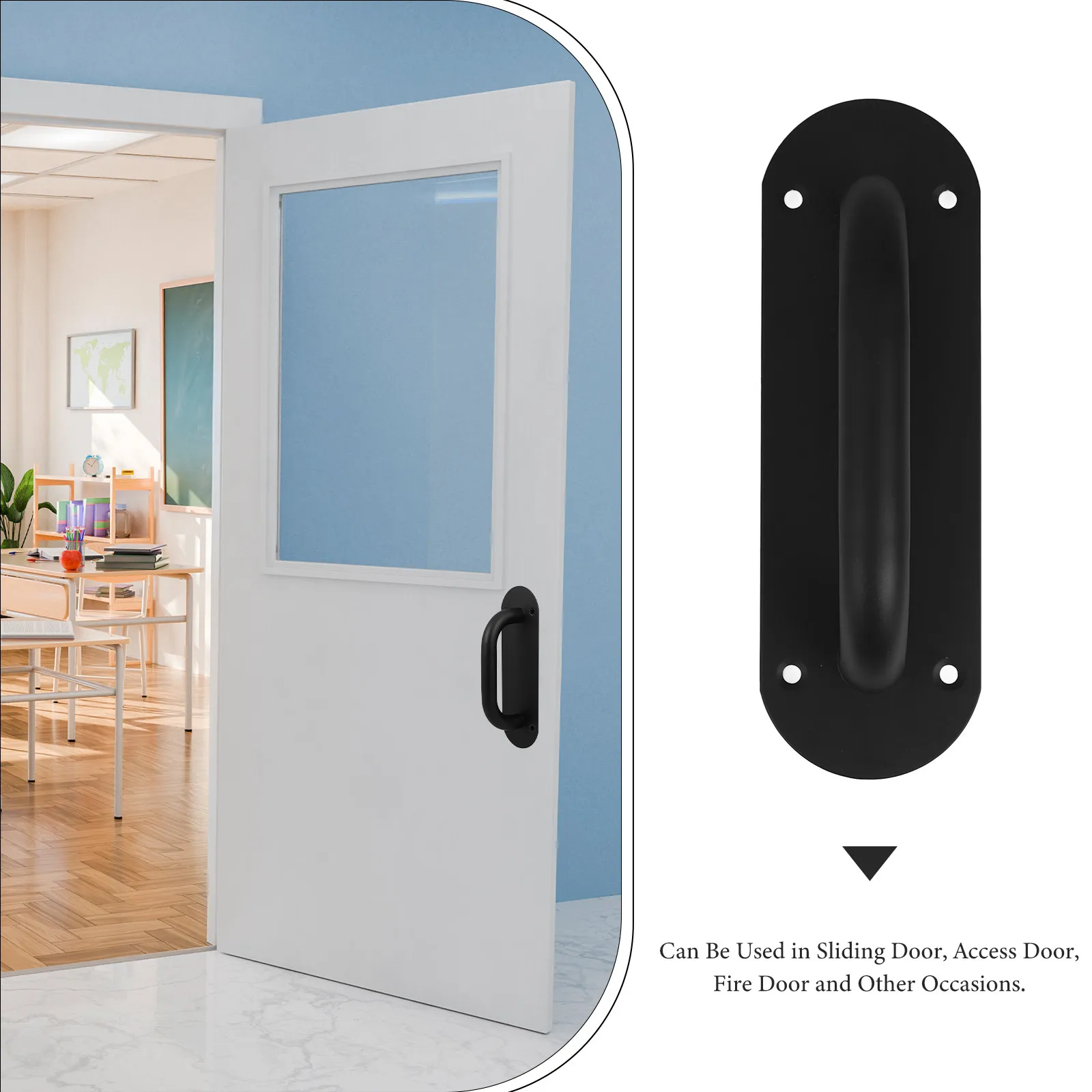 2Pcs Heavy Duty Stainless Steel Push Pull Door Handle for Fire Doors Barn Doors Warehouse Offices Home Use Thickened Ergonomic