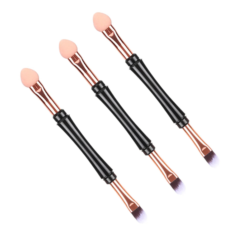 3pcs Dual Purpose Makeup Brush Comestics Makeup Tools Makeup Supplies for Women Female with Lid (Can Be Used as Eyelash Brush or