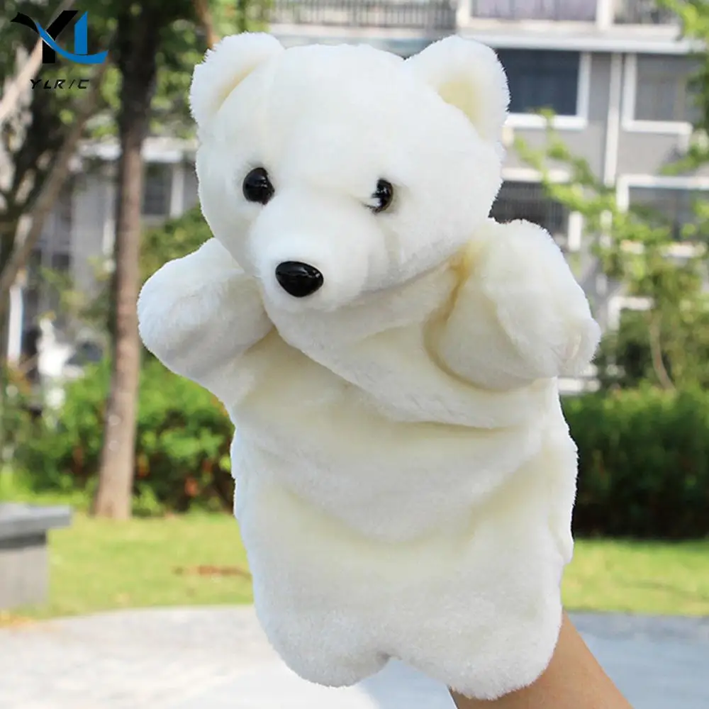 Cute Polar Bear Hand Puppet Baby Kids Developmental Soft Doll Plush Toy