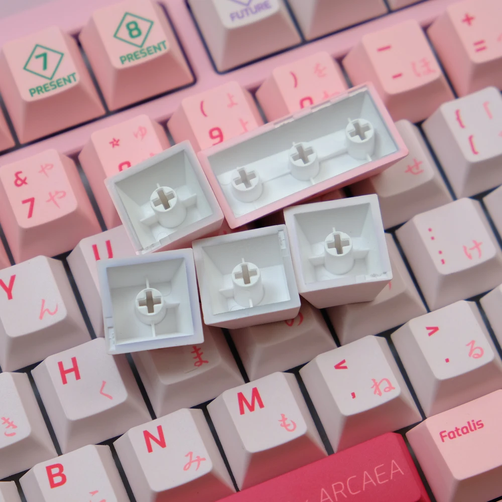 Arcaea rosa Keycaps, Cherry Perfil Keycap, Sublimação Dye, Teclado Mecânico MX, PBT, 1 Set