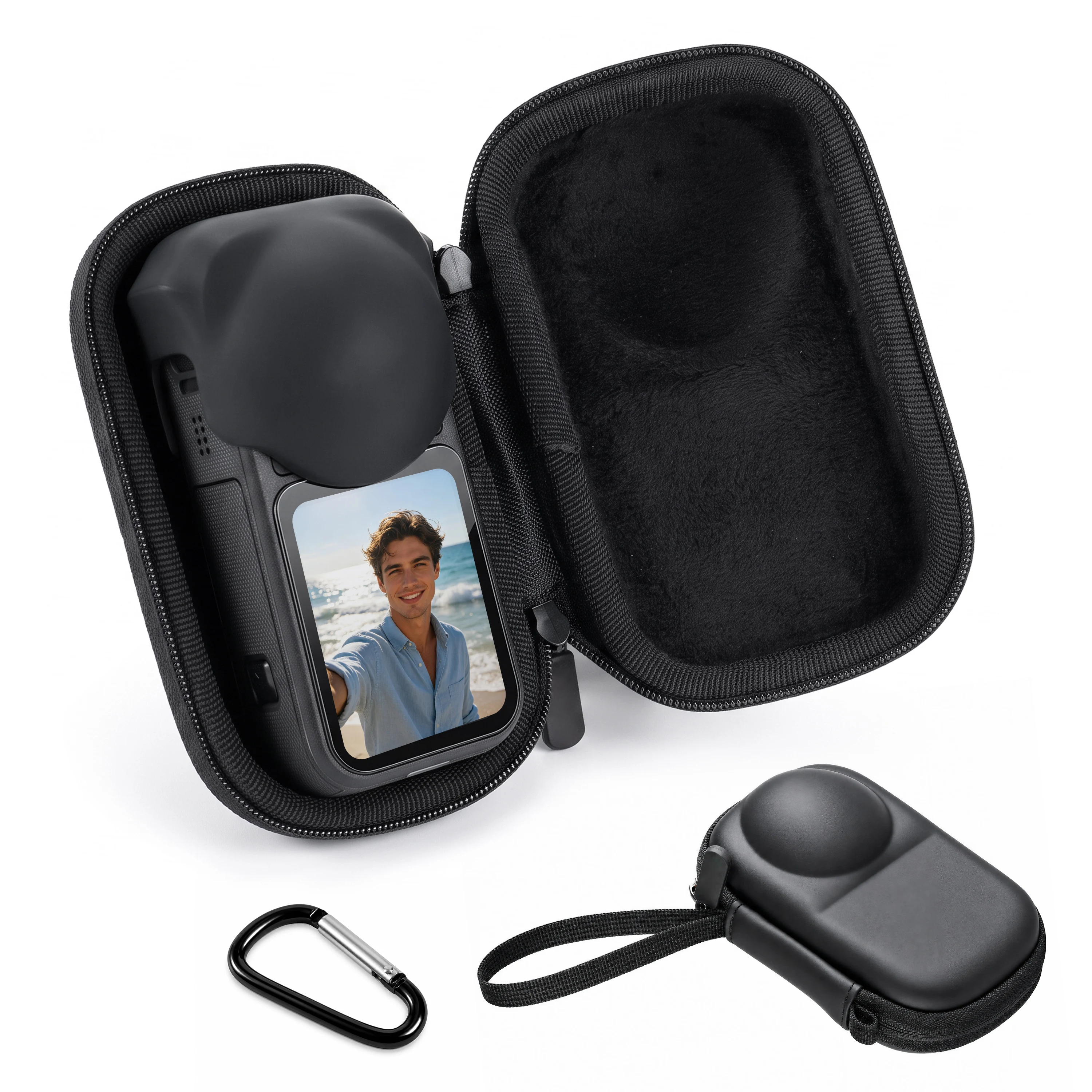 STARTRC PHOTO Mini futerał do przenoszenia akcesoriów Insta360 X6, ochrona obiektywu, przenośna torba podróżna, podwójny zamek błyskawiczny, konstrukcja z mocowaniem na statyw — zdjęcie produktu 7