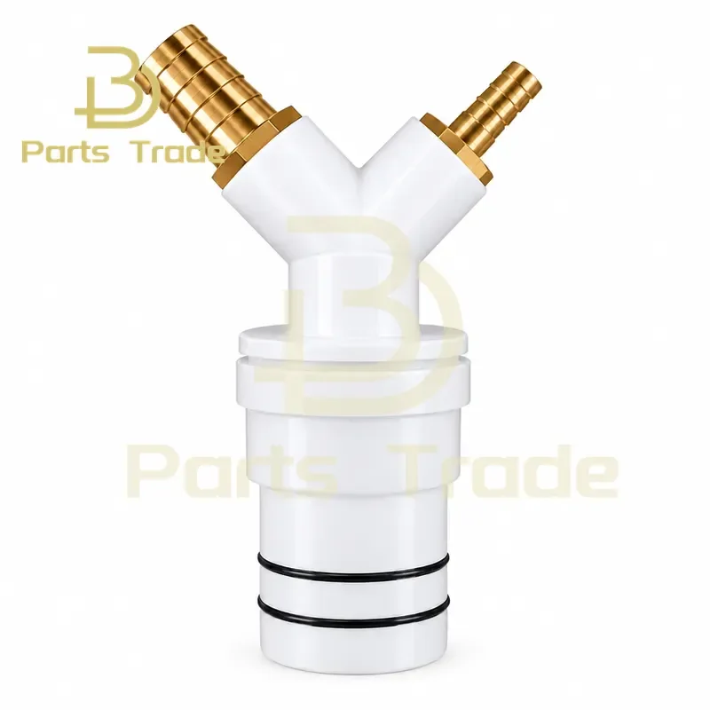 Washing Machine Dryer Drainage Tee Adapter Four-Way Pipe Fitting With Anti-Odor Check Valve