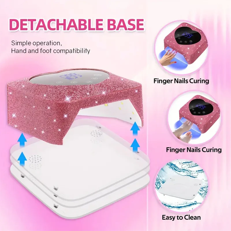 30 LEDs Rechargeable Cordless UV Nail Lamp with 5 Timer Settings, UV Cabin Manicure Light for Nails, Nail Salon Tools