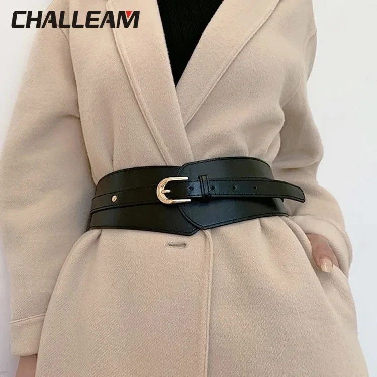 

Women's Wide Belt Elastic Metal Buckle Luxury Wide Belt Fashion Versatile Matching Coat Shirt Skirt Women's Belt Tight Belt x208