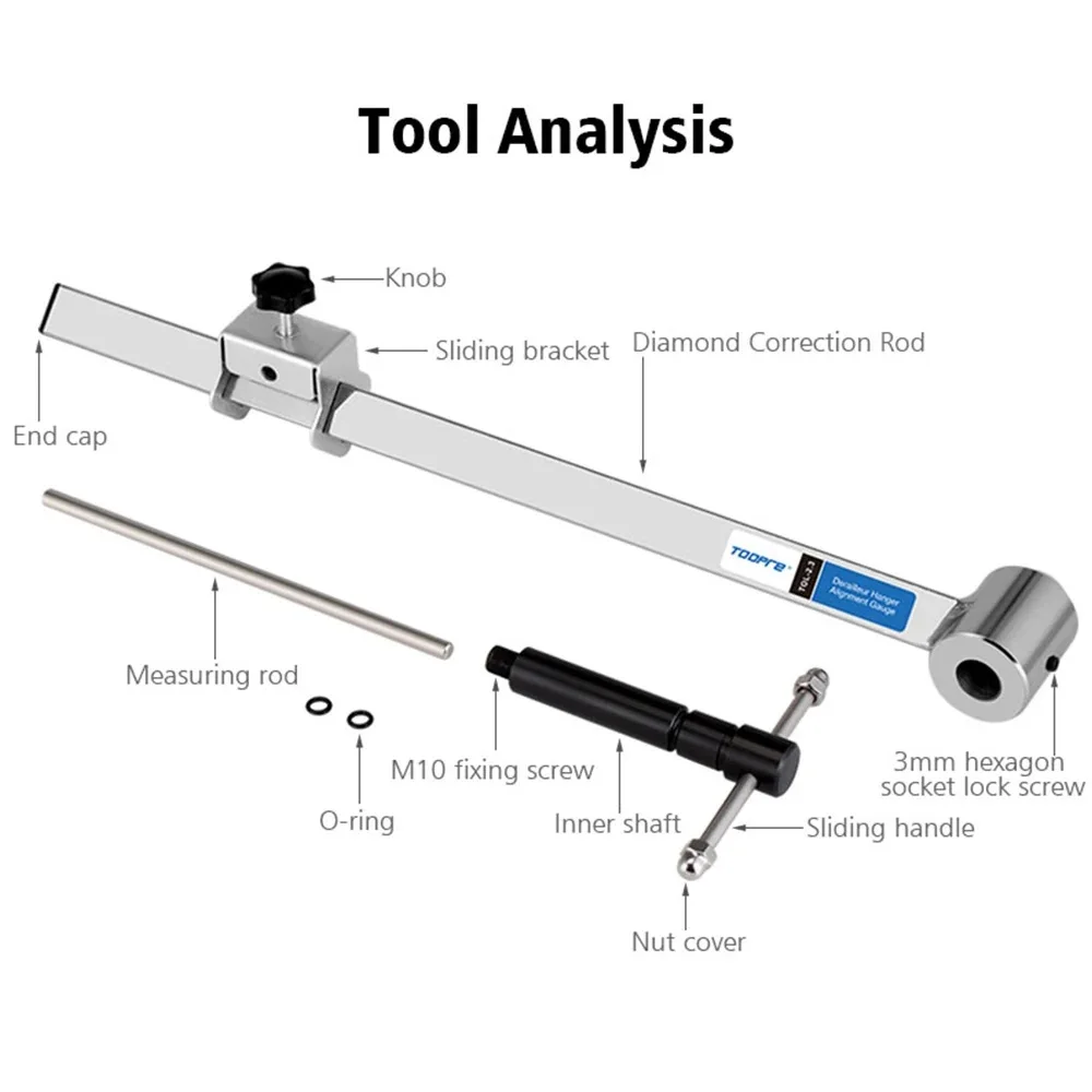 TOOPRE Bicycle Derailleur Hanger Alignment Gauge Professional Tool Measure Straighten Dropout Repair DAG-2.2 MTB Road Bike Tools