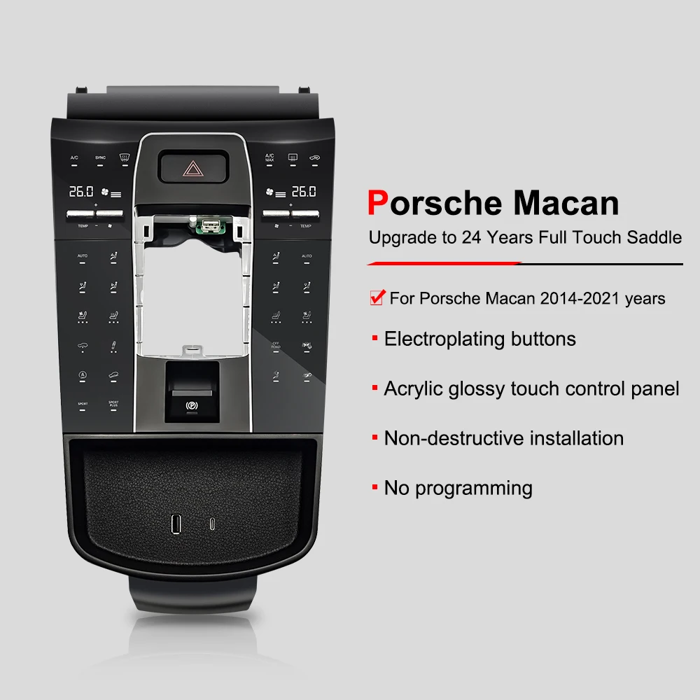 Navihua Car Interior Modification Center Console Multimedia Full Touch LCD Panel  for Porsche Macan 2014-2021 - Upgrade to 2024