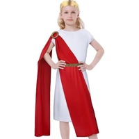 Kids Child Ancient Greek Goddess Mythology God Zeus Costume Girls Boy Roman Grecian Toga Dress Cosplay Halloween Purim