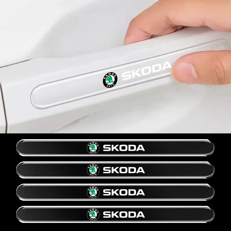 Car Door Transparent Anti Collision Side Edge Protection Guard Protector Bar Stickers For Skoda Octavia Kodiaq VII Scala K